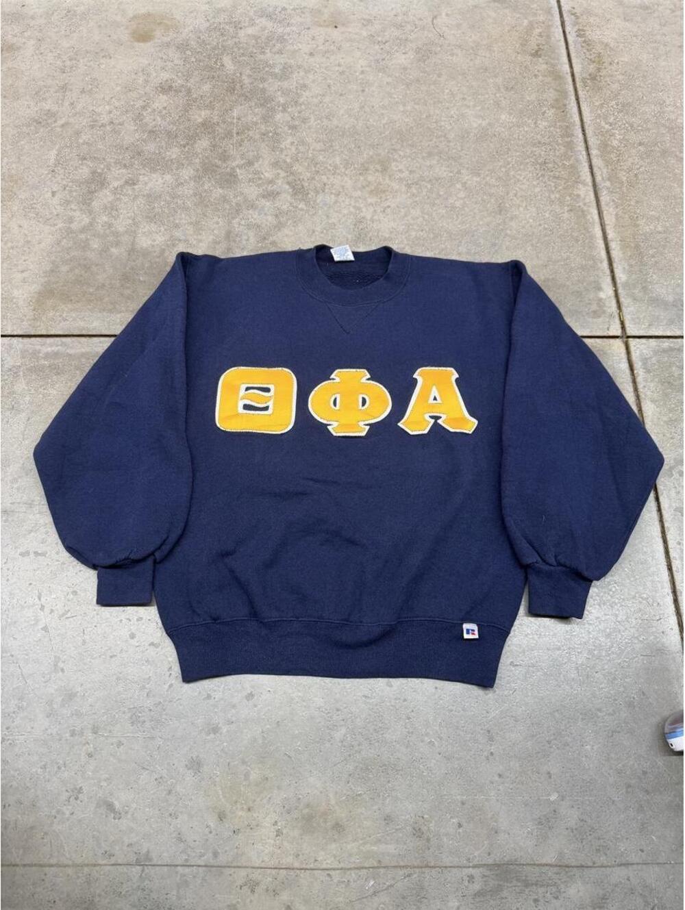 vintage fraternity russell athletics navy made in usa crewneck size medium